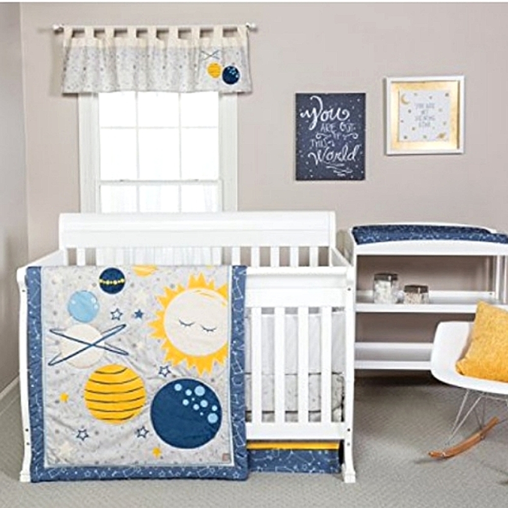 NWT☆TREND LAB☆Galaxy Outer Space Theme Nursery Valance Curtains